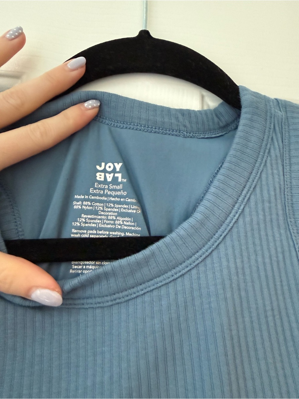 JoyLab Blue Ribbed Tank Top - Picture 2 of 2